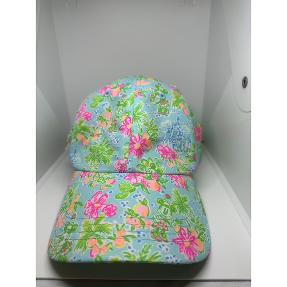 Lilly Pulitzer Accessories - Lilly Pulitzer X Disney Retired Baseball Hat Cap Minnie Mickey Castle Floral Adj